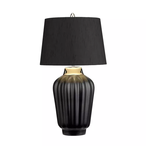 Lampa stołowa Bexley - 1 źródło światła - Czarny, polerowany nikiel