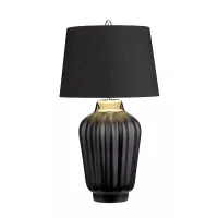 Lampa stołowa Bexley - 1 źródło światła - Czarny, polerowany nikiel