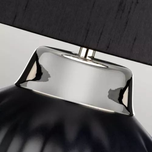 Lampa stołowa Bexley - 1 źródło światła - Czarny, polerowany nikiel
