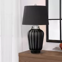 Lampa stołowa Bexley - 1 źródło światła - Czarny, polerowany nikiel