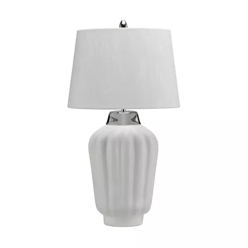 Lampa stołowa Bexley - 1 źródło światła - Biały, polerowany nikiel