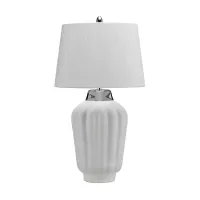 Lampa stołowa Bexley - 1 źródło światła - Biały, polerowany nikiel