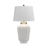 Lampa stołowa Bexley - 1 źródło światła - Biały, polerowany nikiel