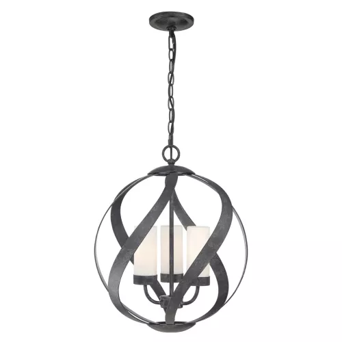 Latarnia wisząca Blacksmith - 3 źródła światła - Stary czarny