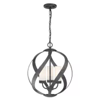 Latarnia wisząca Blacksmith - 3 źródła światła - Stary czarny