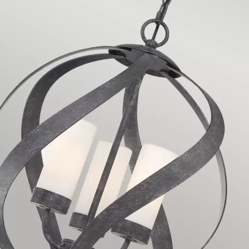 Latarnia wisząca Blacksmith - 3 źródła światła - Stary czarny