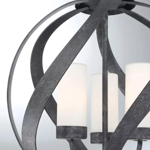 Latarnia wisząca Blacksmith - 3 źródła światła - Stary czarny