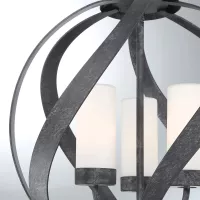 Latarnia wisząca Blacksmith - 3 źródła światła - Stary czarny