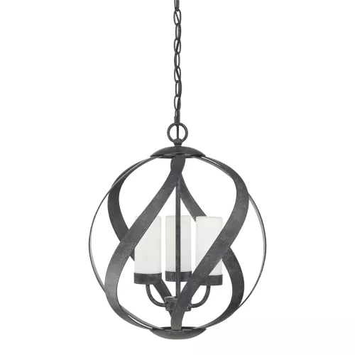 Latarnia wisząca Blacksmith - 3 źródła światła - Stary czarny