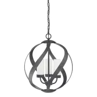 Latarnia wisząca Blacksmith - 3 źródła światła - Stary czarny