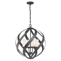 Latarnia wisząca Blacksmith - 4 źródła światła - Stary czarny