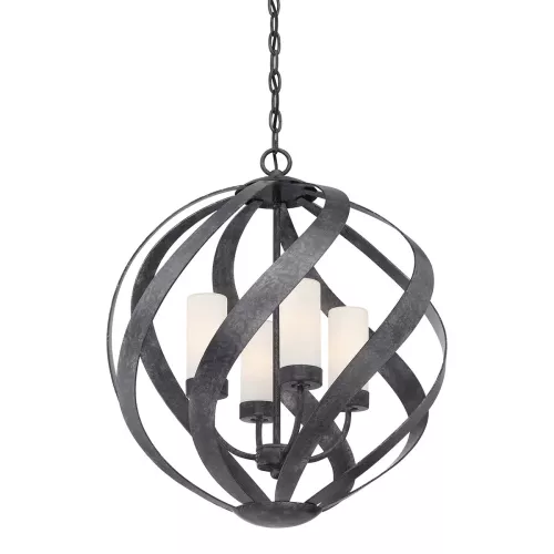 Latarnia wisząca Blacksmith - 4 źródła światła - Stary czarny