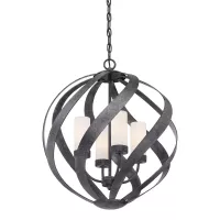 Latarnia wisząca Blacksmith - 4 źródła światła - Stary czarny