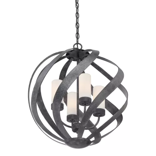 Latarnia wisząca Blacksmith - 4 źródła światła - Stary czarny