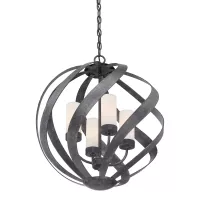 Latarnia wisząca Blacksmith - 4 źródła światła - Stary czarny