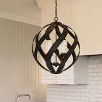 Latarnia wisząca Blacksmith - 4 źródła światła - Stary czarny