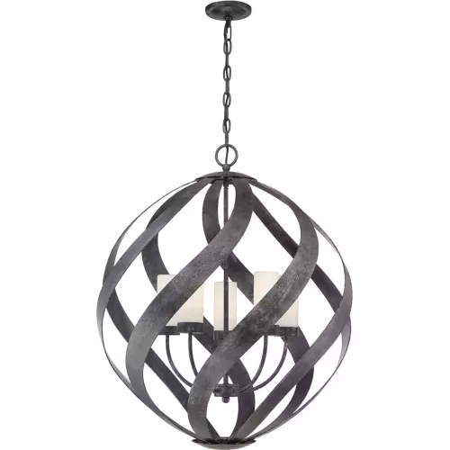 Latarnia wisząca Blacksmith - 5 źródeł światła - Stary czarny