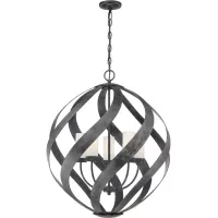 Latarnia wisząca Blacksmith - 5 źródeł światła - Stary czarny