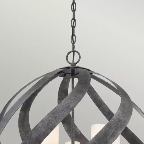 Latarnia wisząca Blacksmith - 5 źródeł światła - Stary czarny