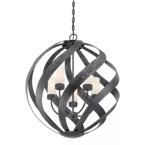 Latarnia wisząca Blacksmith - 5 źródeł światła - Stary czarny