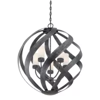 Latarnia wisząca Blacksmith - 5 źródeł światła - Stary czarny