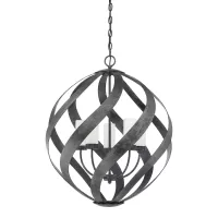 Latarnia wisząca Blacksmith - 5 źródeł światła - Stary czarny